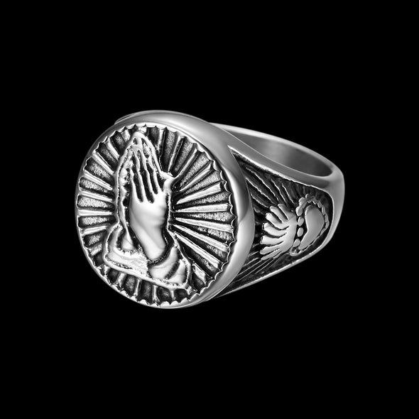 SACRED PRAYER HANDS RING