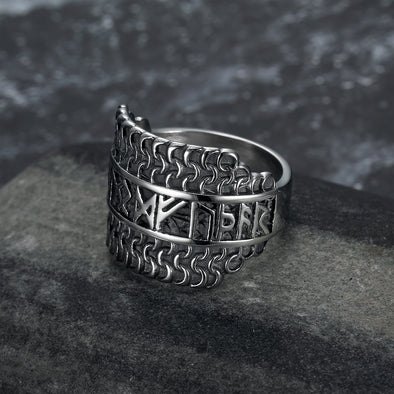 Handcrafted Stainless Steel Viking Rune Ring