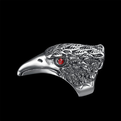 BLACK RAVEN HEAD RING