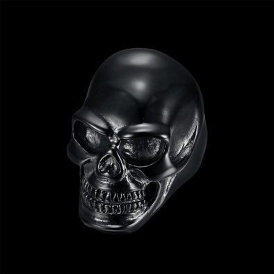 BLACK HEAVY GRIN SKULL RING