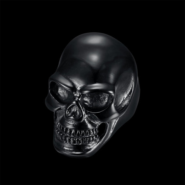 BLACK HEAVY GRIN SKULL RING