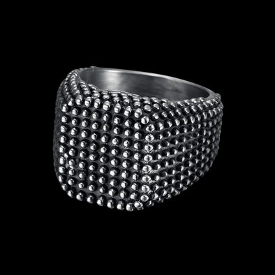 STUDDED PUNK CUBE RING