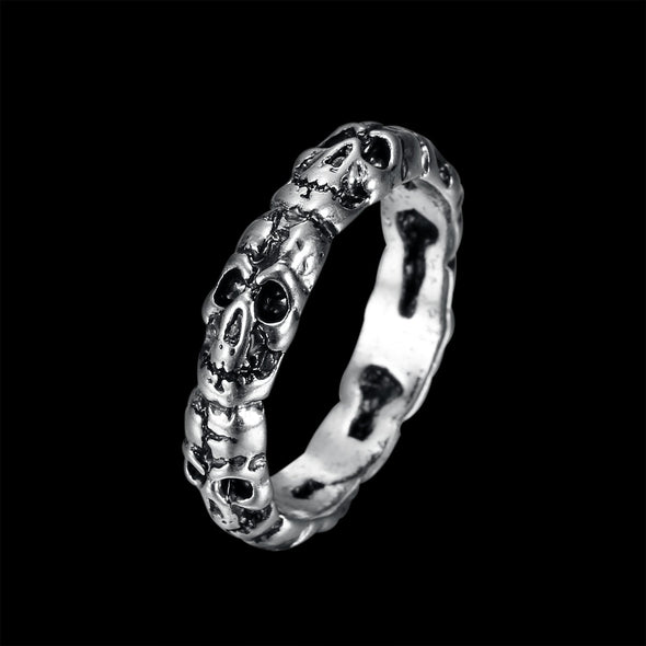 STACKED SKULL HEAD RING