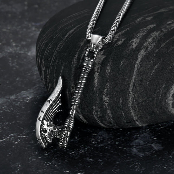 Handcrafted Stainless Steel Viking Axe Necklace