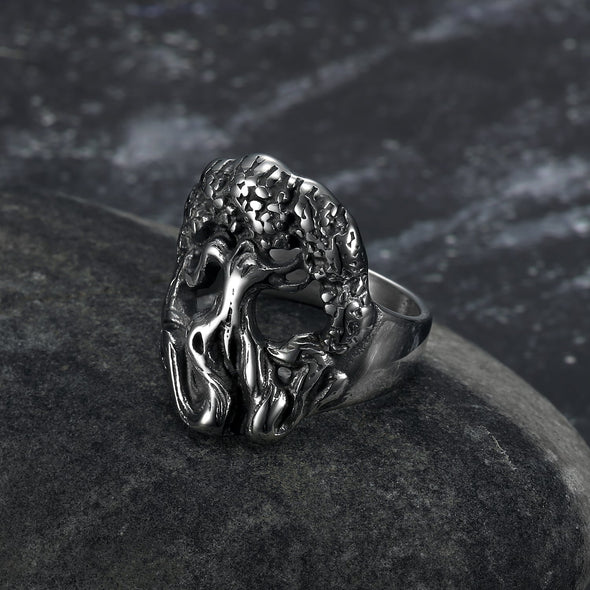 Handcrafted Stainless Steel Yggdrasil / Tree of Life Ring