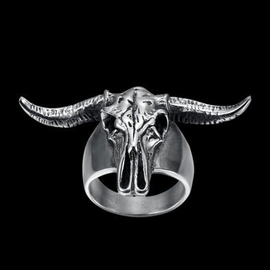 LONGHORN SKULL RING