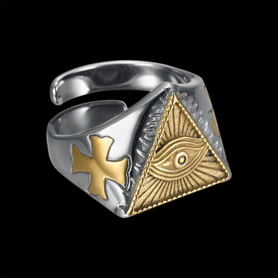 ALL SEEING EYE PYRAMID RING