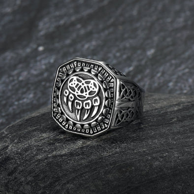 Handcrafted Stainless Steel Veles Signet Ring