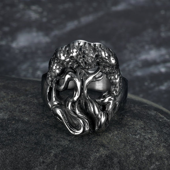 Handcrafted Stainless Steel Yggdrasil / Tree of Life Ring