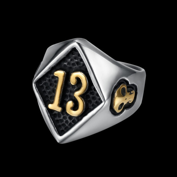 LUCKY 13 SKULL RING