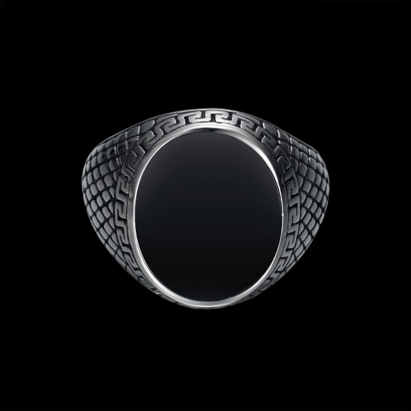 BLACK SIGNET STONE RING