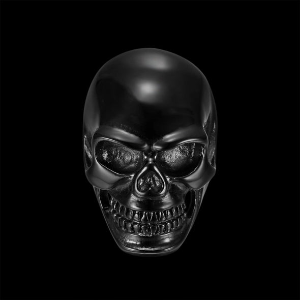 BLACK HEAVY GRIN SKULL RING