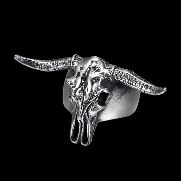 LONGHORN SKULL RING