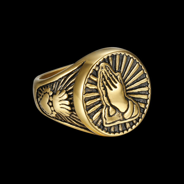 SACRED PRAYER HANDS RING