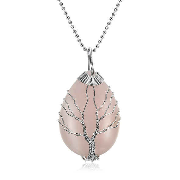 [LIMITED EDITION] Yggdrasil / Tree of Life Necklace on Teardrop Semi-Precious Stone