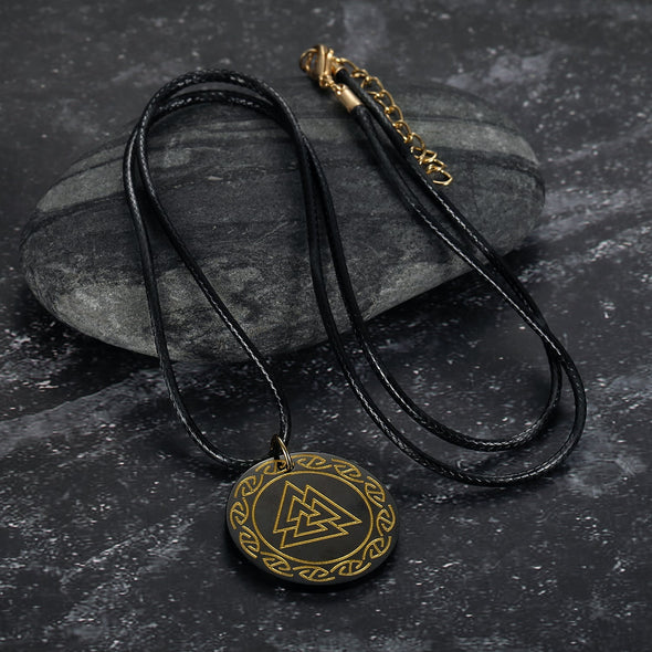 Circular Horn Valknut Necklace