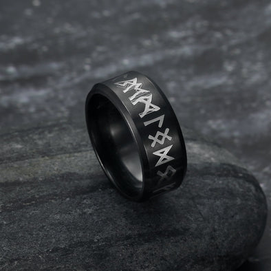 Handcrafted Stainless Steel Runic Alphabet Ring