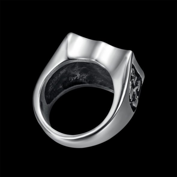 CROSSED ANCHORS SHIELD RING