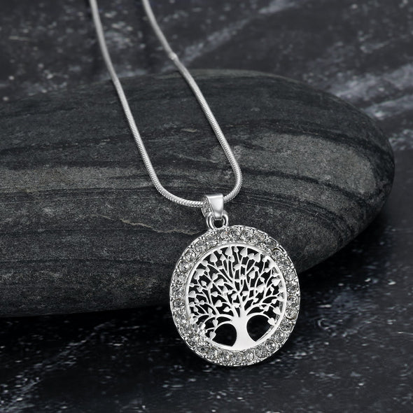 Tree of Life / Yggdrasil Ladies Pendant With Cubic Zirconia