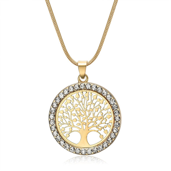 Tree of Life / Yggdrasil Ladies Pendant With Cubic Zirconia