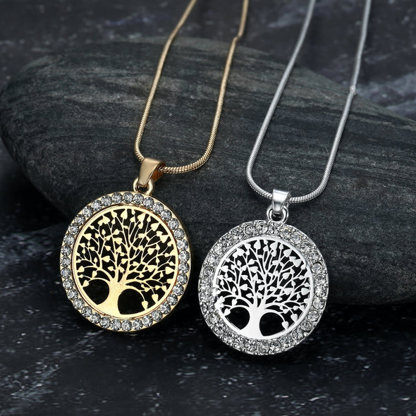 Tree of Life / Yggdrasil Ladies Pendant With Cubic Zirconia