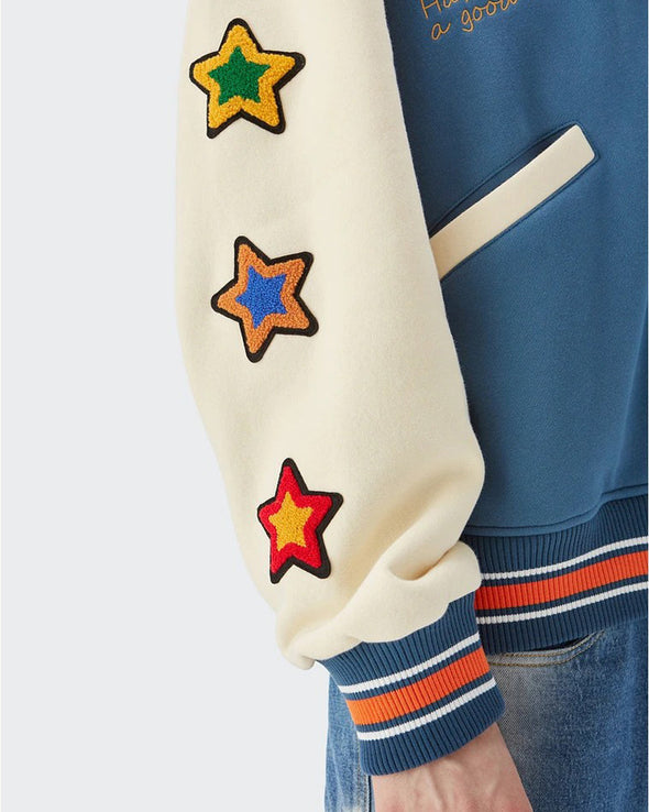 Ikai™ Lucky Embroidery Varsity Jacket