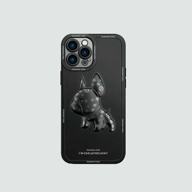 3D Phone Case | Black Electro Bulldog With Monogram