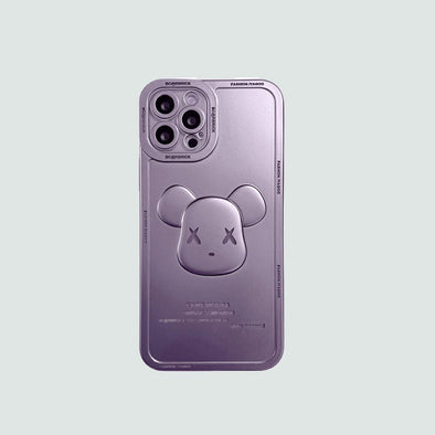 3D Phone Case | Blue Matte Metallic Bear