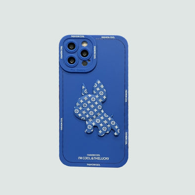 3D Phone Case | Blue Monogram Bulldog