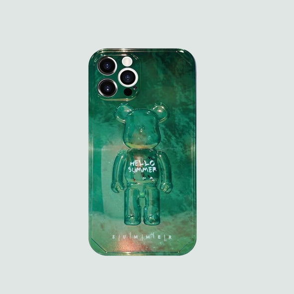 3D Phone Case | Green Amber Teddy