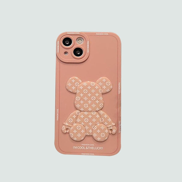 3D Phone Case | Monogram Metallic Bear