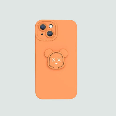 3D Phone Case | Orange Bear Head Stand