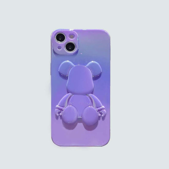 3D Phone Case | Purple Laser Bear