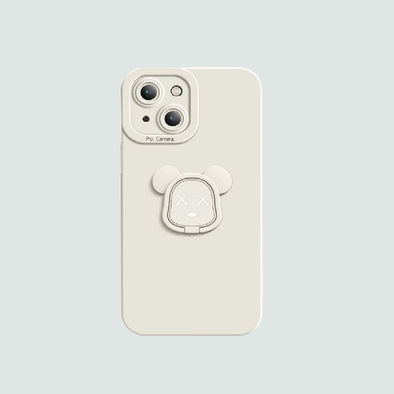 3D Phone Case | White Bear Head Stand