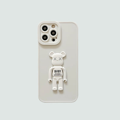 3D Phone Case | White Bearbrick Push-up