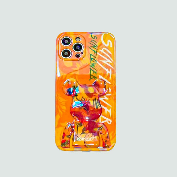 3D Phone Case | Yellow Van Gogh Bear