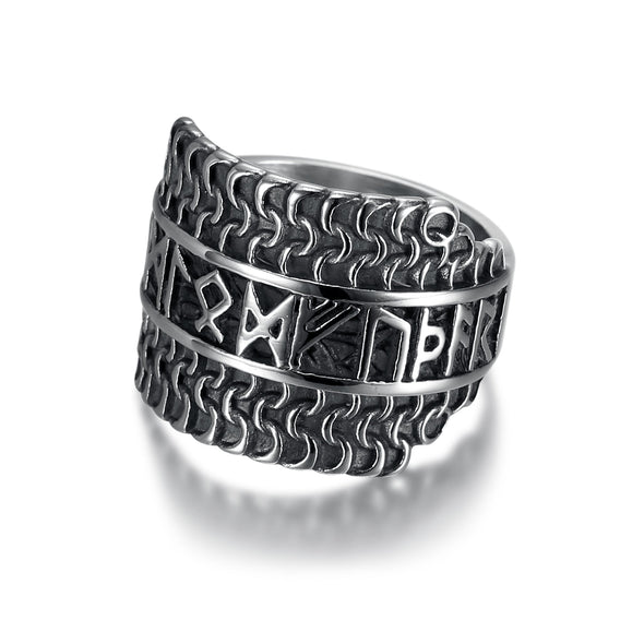 Handcrafted Stainless Steel Viking Rune Ring