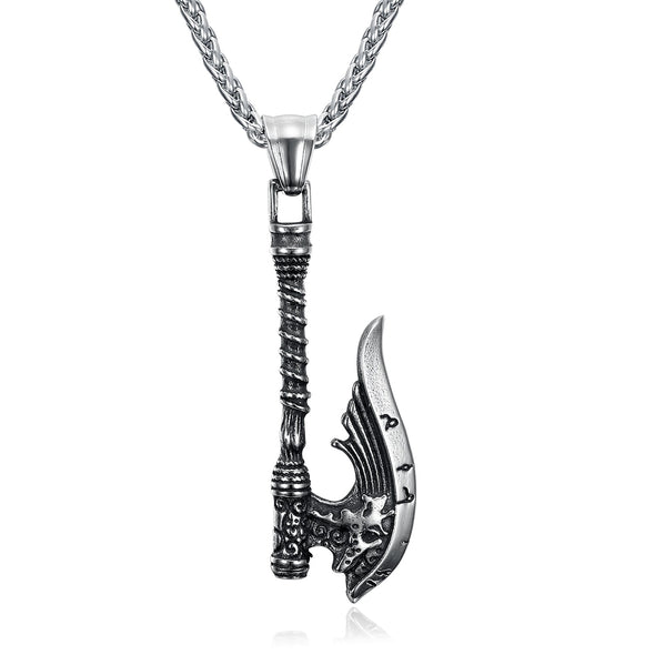 Handcrafted Stainless Steel Viking Axe Necklace