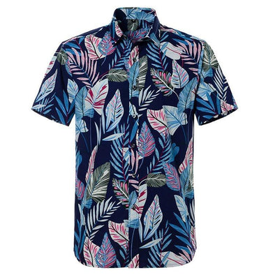 Deep Blue Foliage Mahalo Shirt