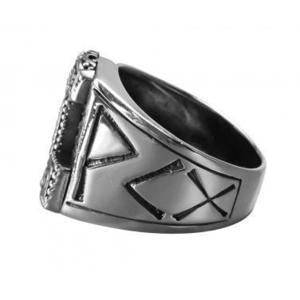 925 Sterling Silver Biker Ring With Mjolnir and Runes