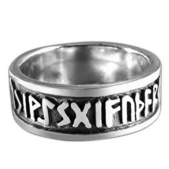 925 Sterling Silver Elder Futhark Ring