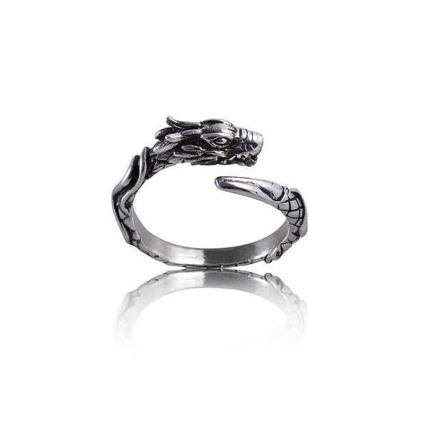 925 Sterling Silver Jormungand Midgard Serpent Ring