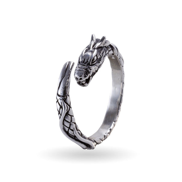 925 Sterling Silver Jormungand Midgard Serpent Ring