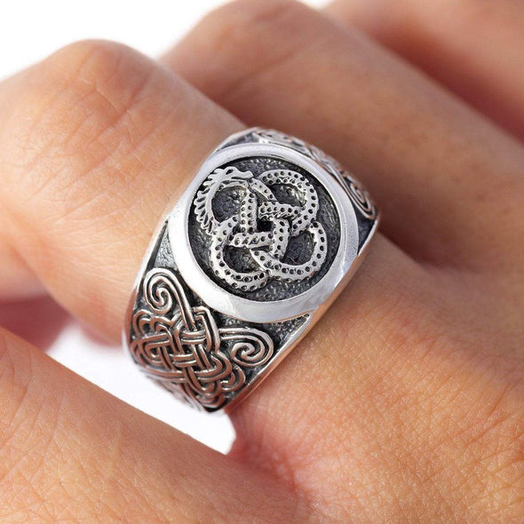 925 Sterling Silver Jormungand Serpent Ring