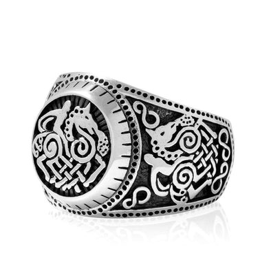 925 Sterling Silver Sleipnir Odin's Horse Ring