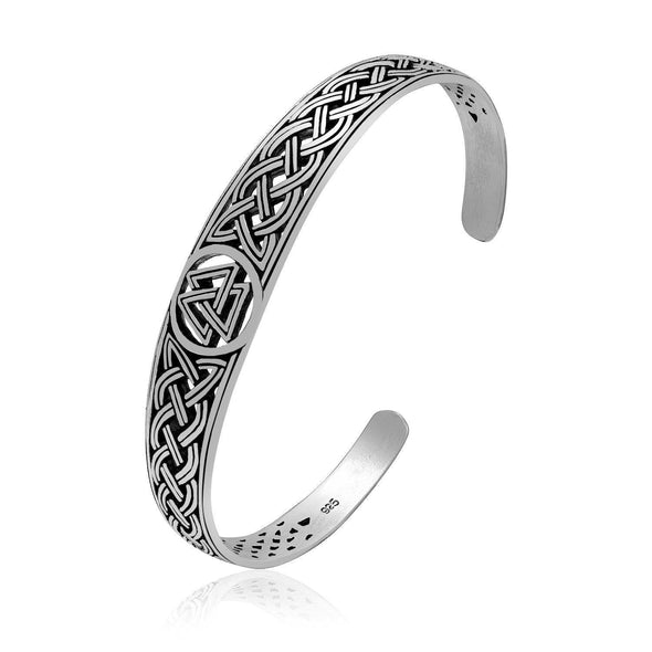 925 Sterling Silver Valknut Shieldmaiden Bracelet