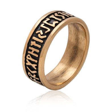 Bronze Elder Futhark Rune Ring