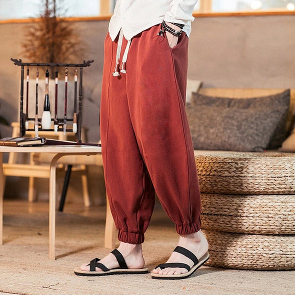 Ikai™ Traditional Print Linen Trousers