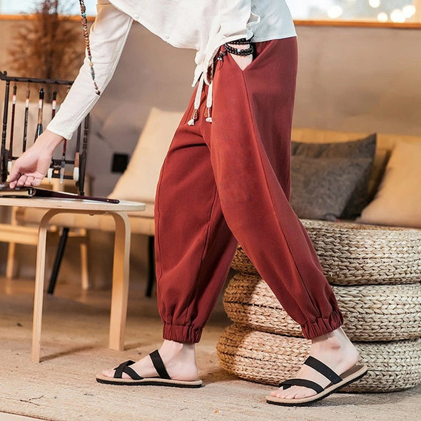 Ikai™ Traditional Print Linen Trousers