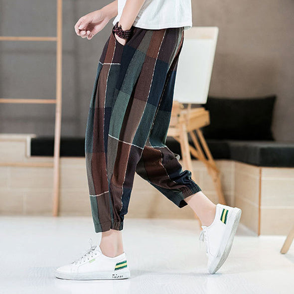 Ikai™ Plaid Print Casual Trousers